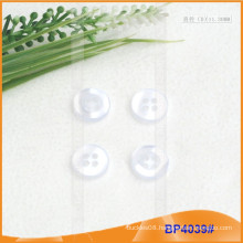 Round Shape and Flatback White Polyester Resin Shirt Button BP4039